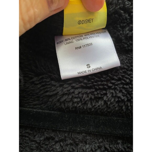 Disney Mickey Mouse Kids size S (6-7) sherpa lined hoodie jacket Black grey - Picture 5 of 11